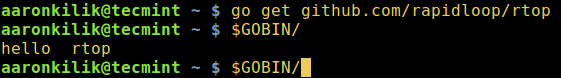 Виконуваний двійковий файл rtop буде збережений в $ GOPATH / bin або $ GOBIN після завершення операції