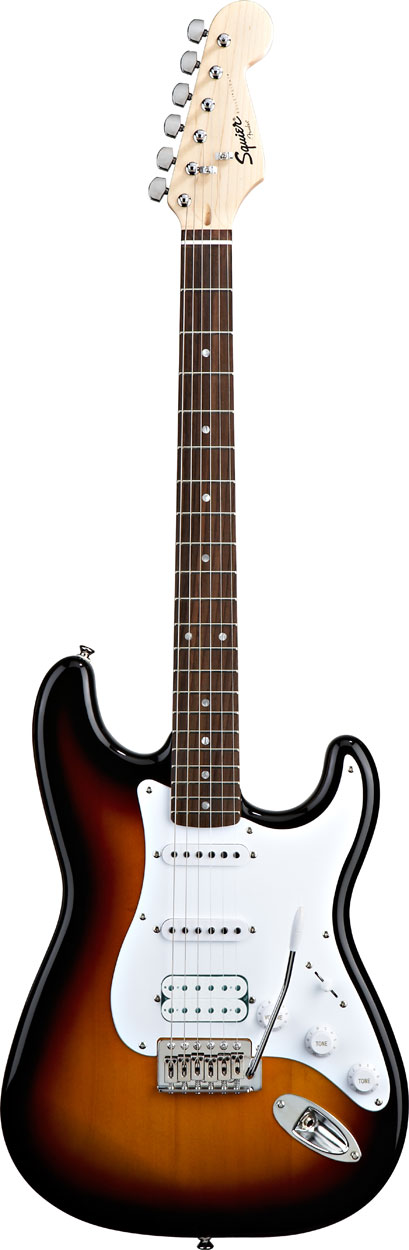 Другий вкрай популярною формою є форма Stratocaster, розроблена компанією Fender