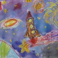 Виставка дитячих малюнків «Космос»   Друзі, зовсім скоро, 12 квітня - День космонавтики